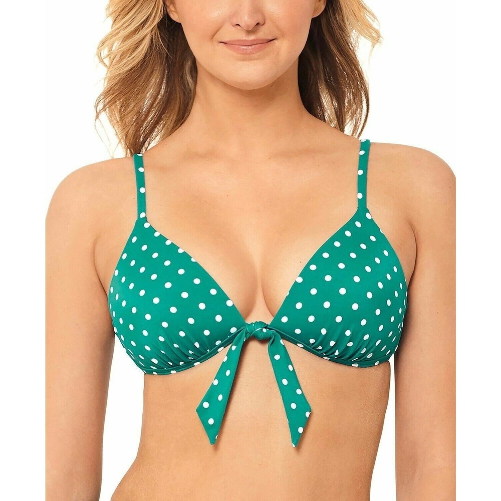 Salt+Cove Dot it Goin On Printed Push Up Triangle Bikini Top Size Medium NWT